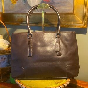 Coach Hampton VTG Y2K 2002 Brown Leather Tote Shoulder Bag Style H2J- 7757